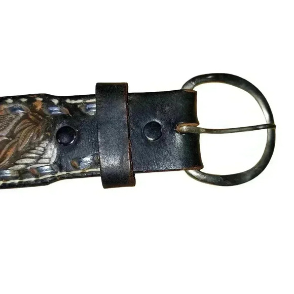 Vintage Personalized "Jim" Tooled Painted Leather Belt - Picture 6 of 7